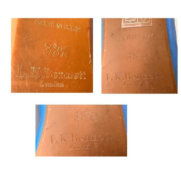 L K Bennett London Royal Blue Nappa Leather Sissy Ballet Flats 38 5 US 8 5 - Picture 12 of 15